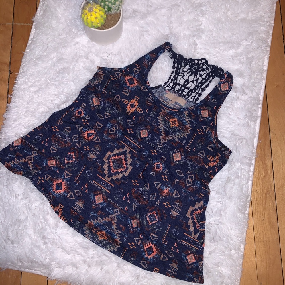 Navy Print top